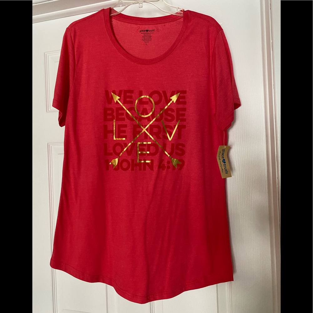 NWT - Inspirational Women’s Coral Tee - Size Lg